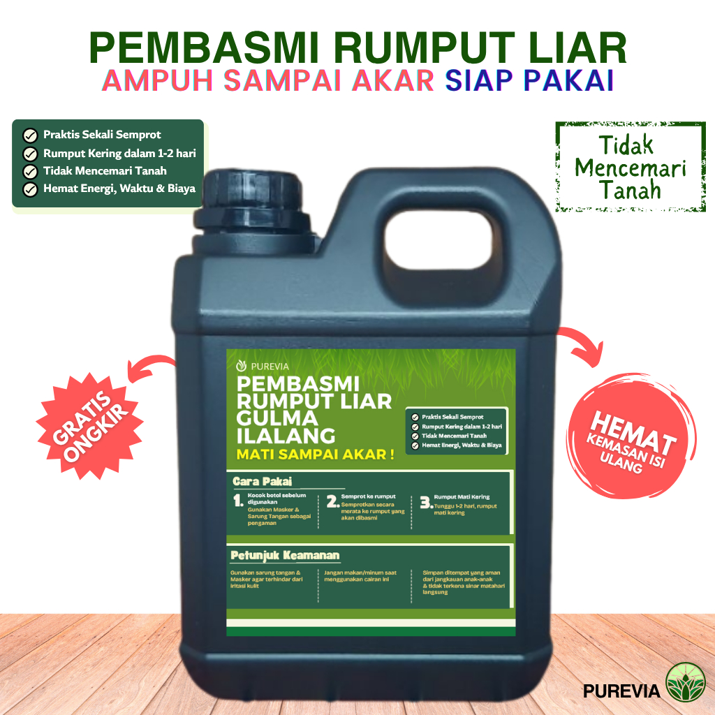 ISI ULANG 1 Liter - Obat Rumput Liar | Cairan Pembasmi Rumput Liar Ampuh Sampai Akar Siap Pakai