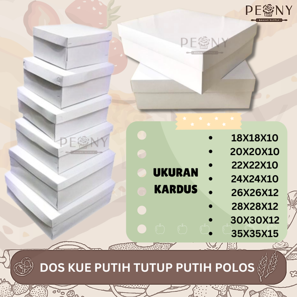 

(10 PCS) DOS KUE PUTIH TUTUP PUTIH POLOS/DOS UNTUK KUE/DOS UNTUK SNACK BOX/BOX NASI