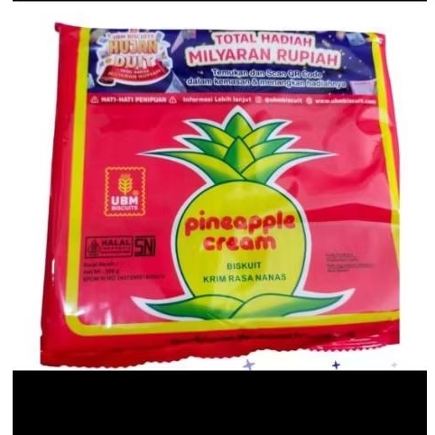 

UBM biscuits pineapple cream biskuit krik rasa nanas 300gr