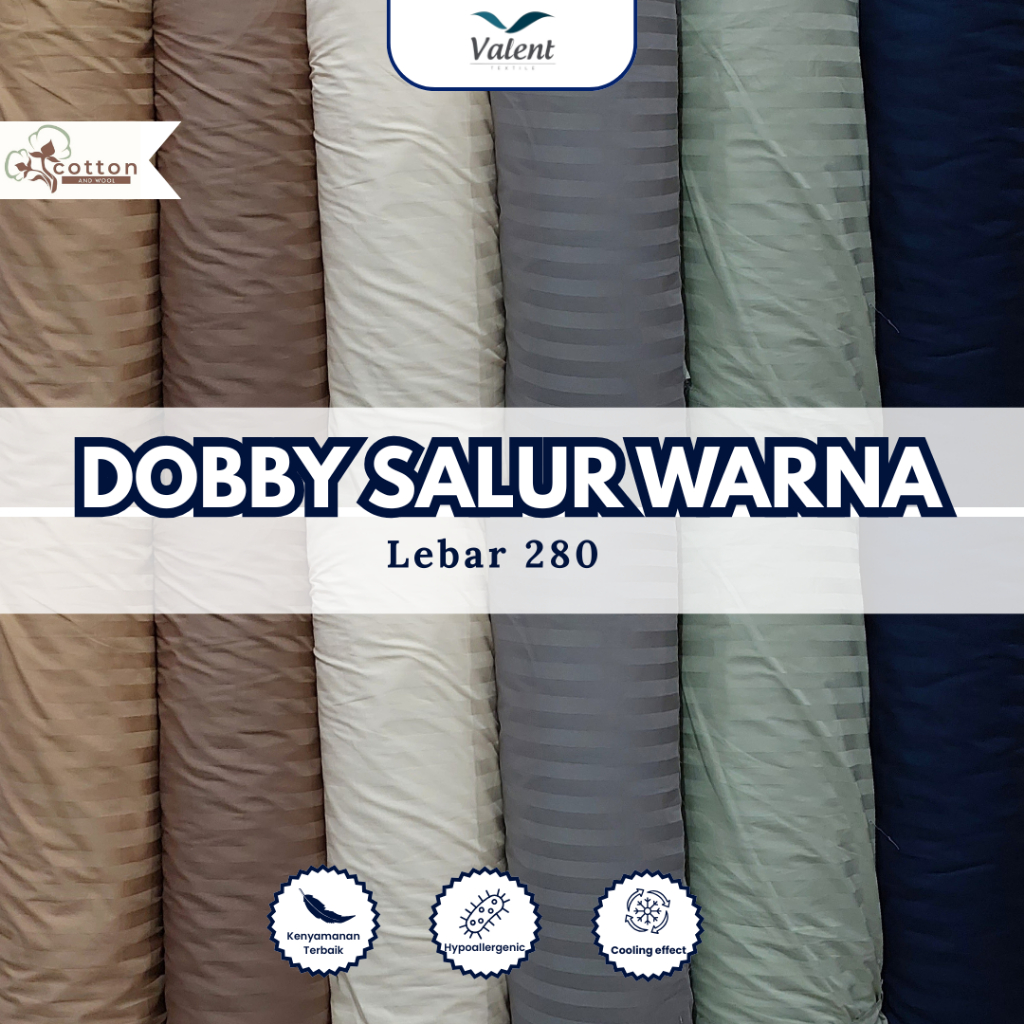 KAIN METERAN DOBBY COTTON SALUR WARNA