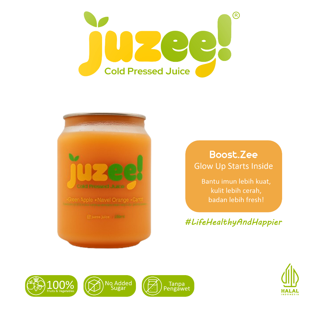 

JUZEE! Cold Pressed Juice/Jus 100% Buah dan Sayuran - BoostZee 250ml