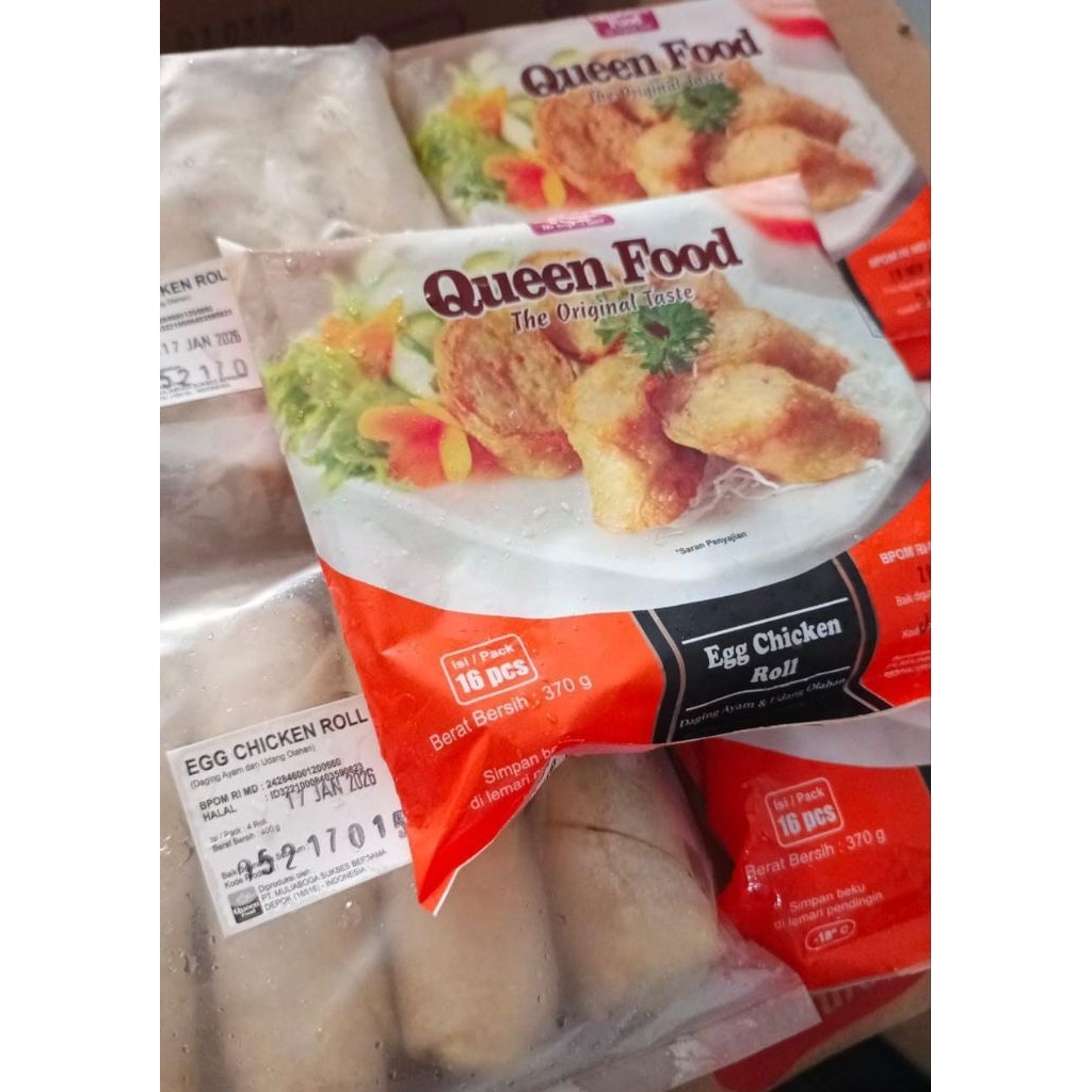 

Queen Food Egg Chicken Roll / Daging Ayam Gulung Telur / Chicken Roll / Egg Roll | Berat Bersih 350gr isi 6 Lonjor