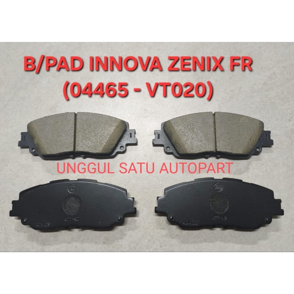 Brake pad kampas rem depan Innova Zenix, 04465-VT020