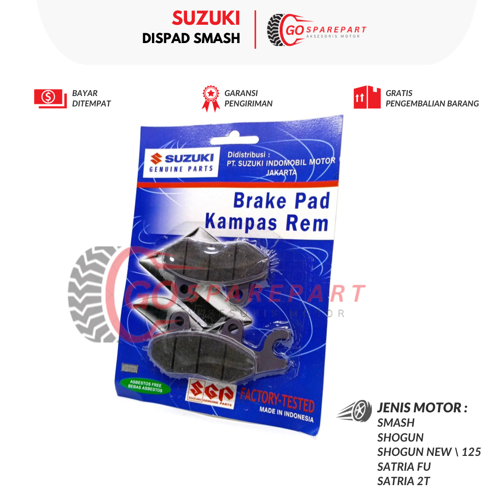 SMASH DISPAD MOTOR SUZUKI SMASH / BRAKE PAD MOTOR MOTOR SATRIA FU / KAMPAS REM / KAMPAS REM CAKRAM /