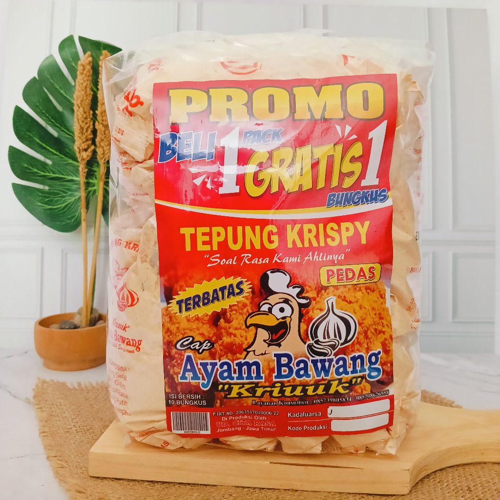 

Tepung Pedas Fried Chicken Kemasan 1,35kg Rasa Ayam Bawang/Hot/Spicy / Tepung Bumbu Fried Chicken PROMO Gratis 1 bungkus