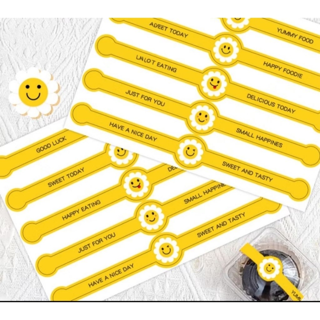 

Stiker thankyou smile kuning panjang isi 100pcs