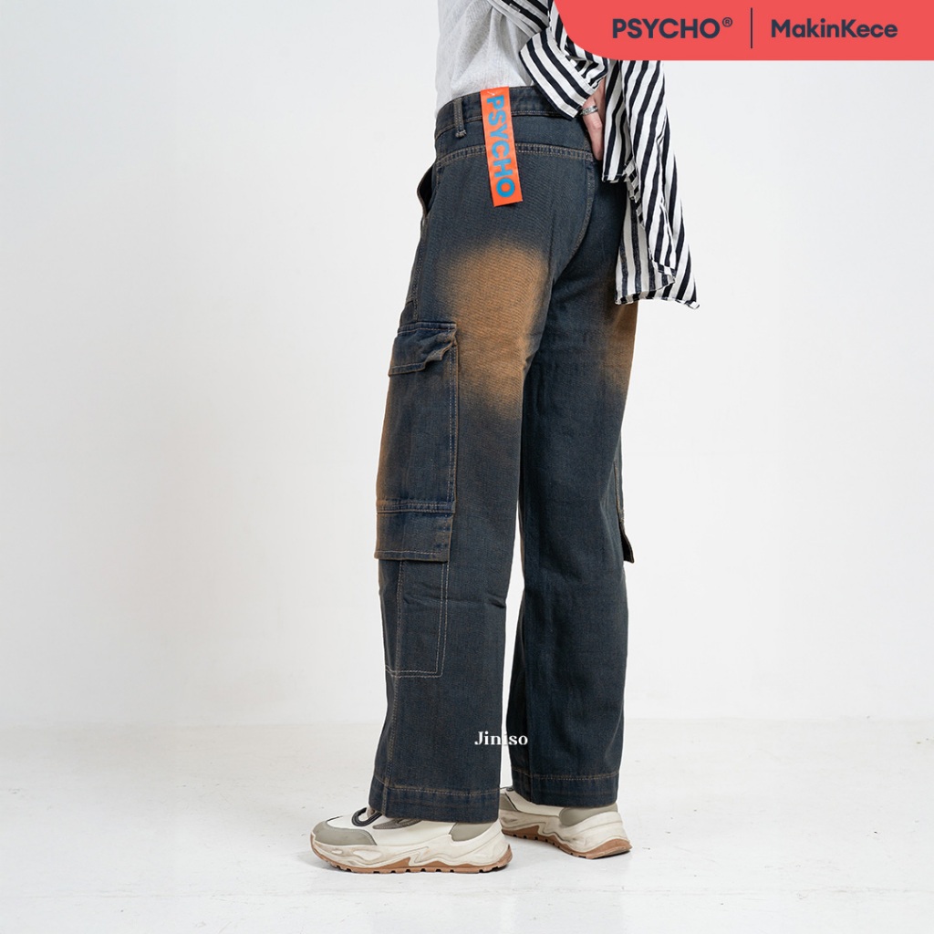 JINISO 553 Highwaist Cargo Loose Jeans Pria