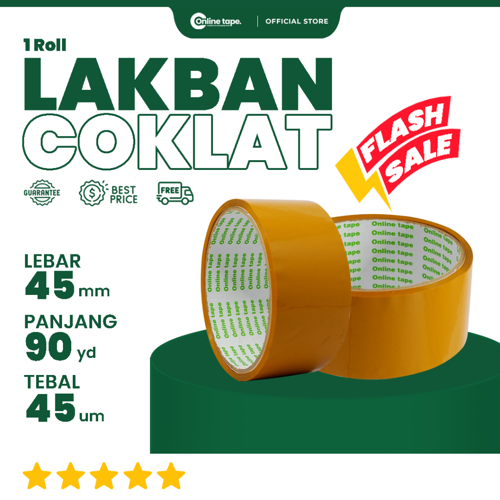 

FLASH SALE Lakban Cokelat 45 mm 50 Yard ECO TERMURAH / Isolasi Solatip Online Tape Termurah