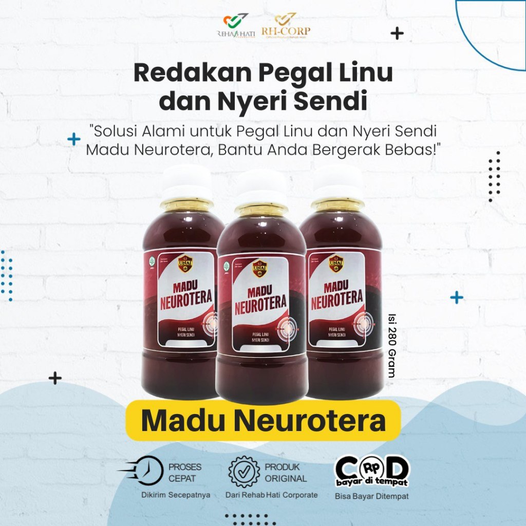 

Madu Neutera / Neurotera / Syarafit. Rehab Hati Store. Meredakan Sakit Pinggang Pegal Linu Nyeri Sendi Untuk Terapi Syaraf Kejepit/neutera
