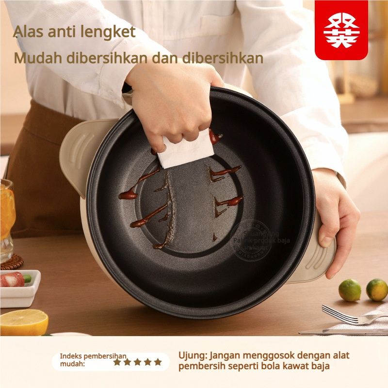 Hot pot listrik kukusan listrik multifungsi rumah tangga Kompor listrik anti lengket berkapasitas be