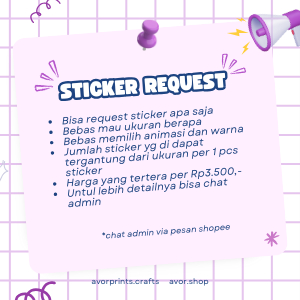 

SEMUA MACAM STICKER TERMURAH BISA REQUEST UKURAN WARNA DAN DESAIN