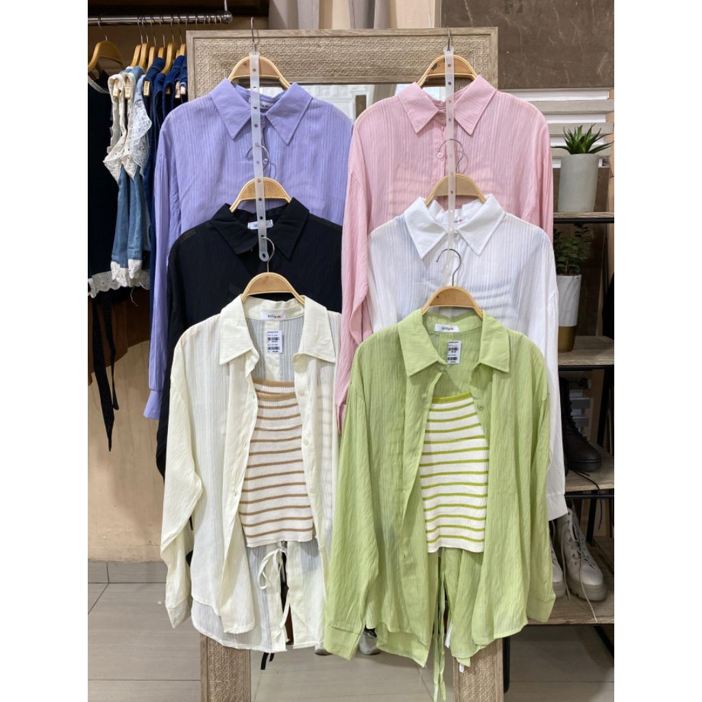 Atasan kemeja Satu set free tentop korea style