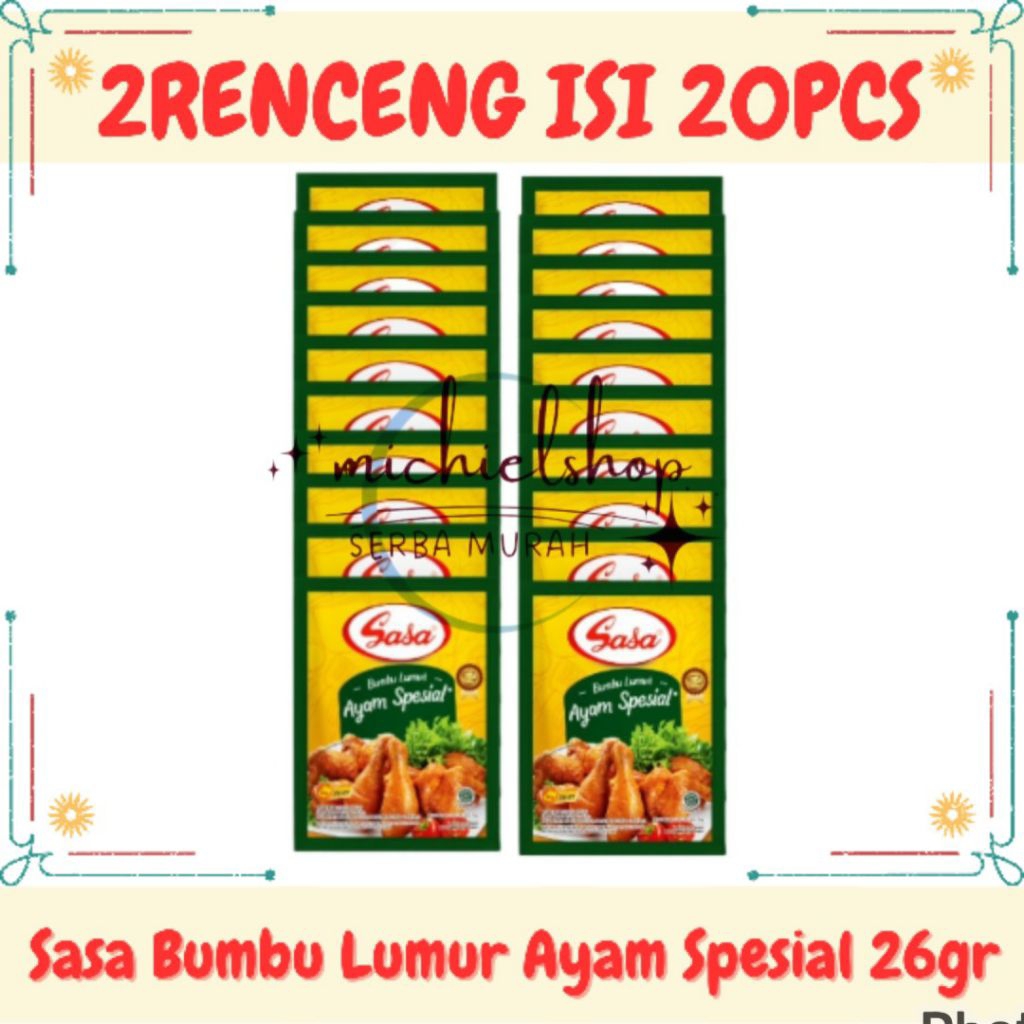 

Sasa Bumbu Lumur Ayam Spesial 26gr 2Renceng Isi 20pcs