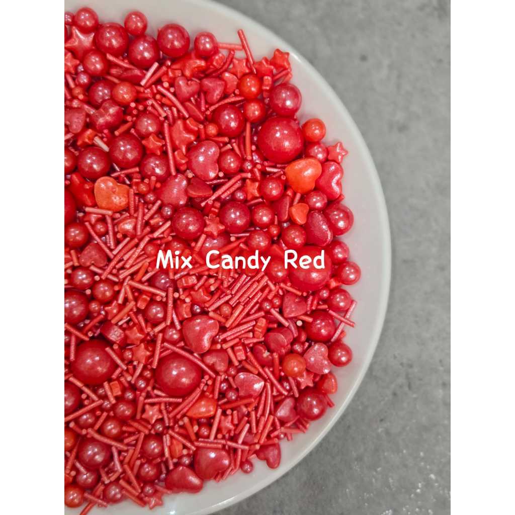 

Sprinkle Mix Candy Red Kemasan 10gr