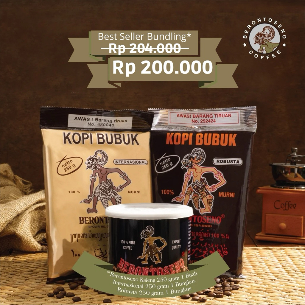 

Kopi Berontoseno Best Seller Bundling Kaleng + Internasional + Robusta