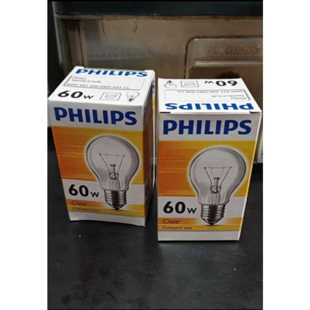 PHILIPS LAMPU BOHLAM PIJAR 60 WATT E 27 220 V CAHAYA KUNING