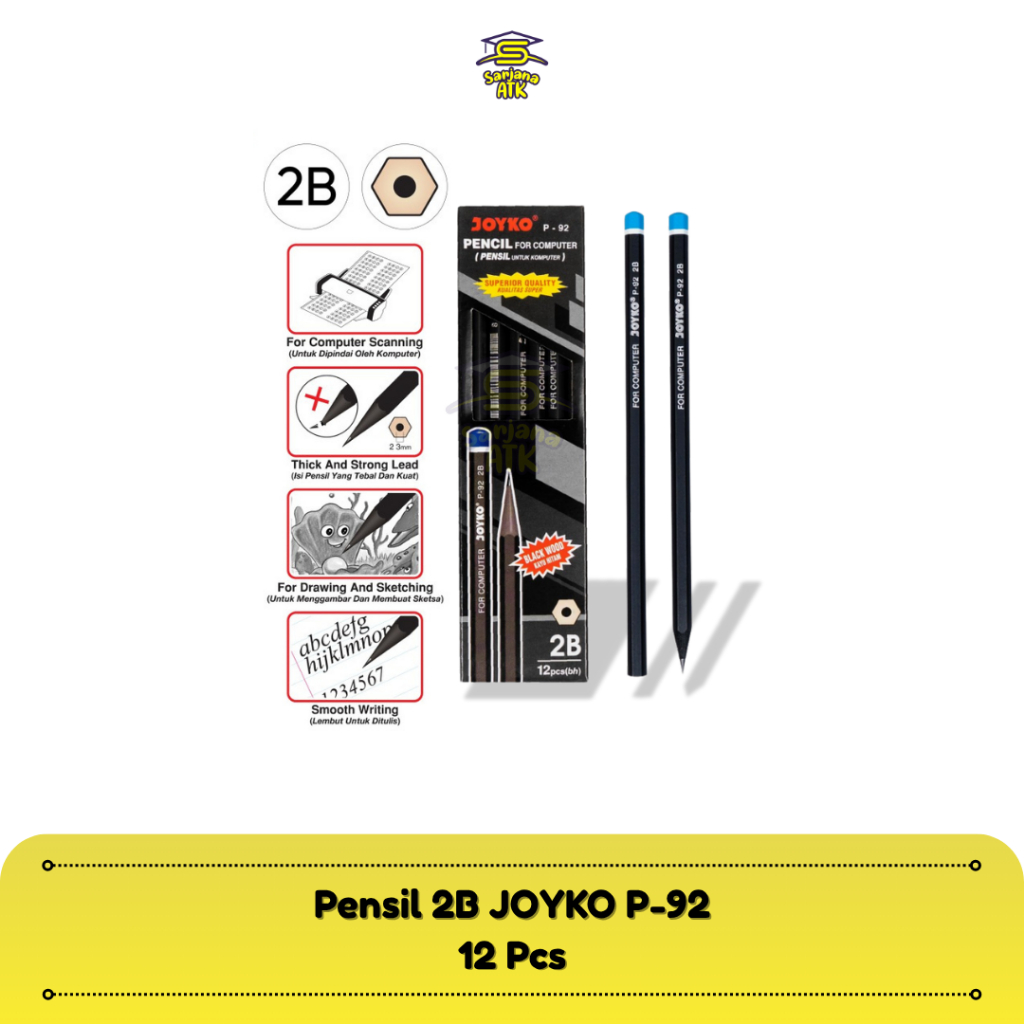 

(12pcs) Pensil 2B Joyko P-92