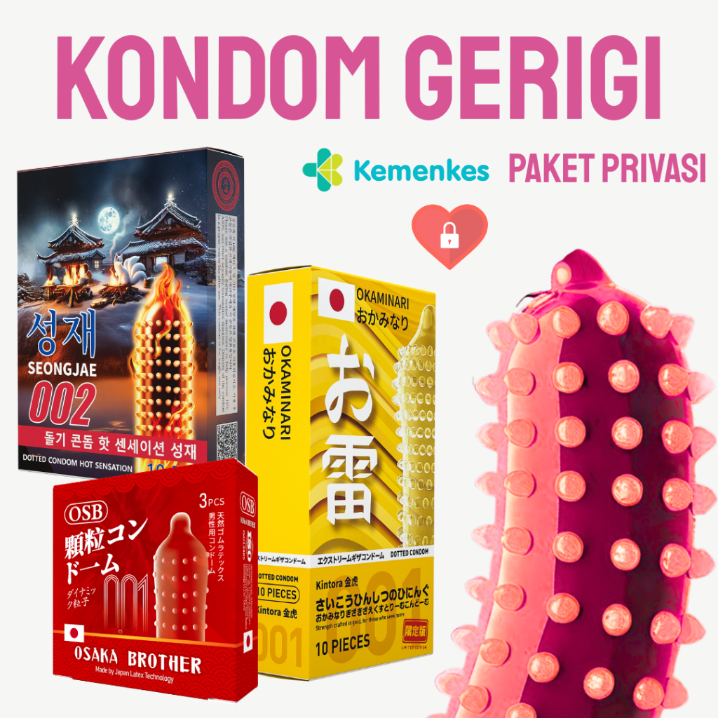 Kondom 001 Premium Jepang Korea Gerigi Duri Berduri Bergerigi Bonus Pelumas Privasi Aman