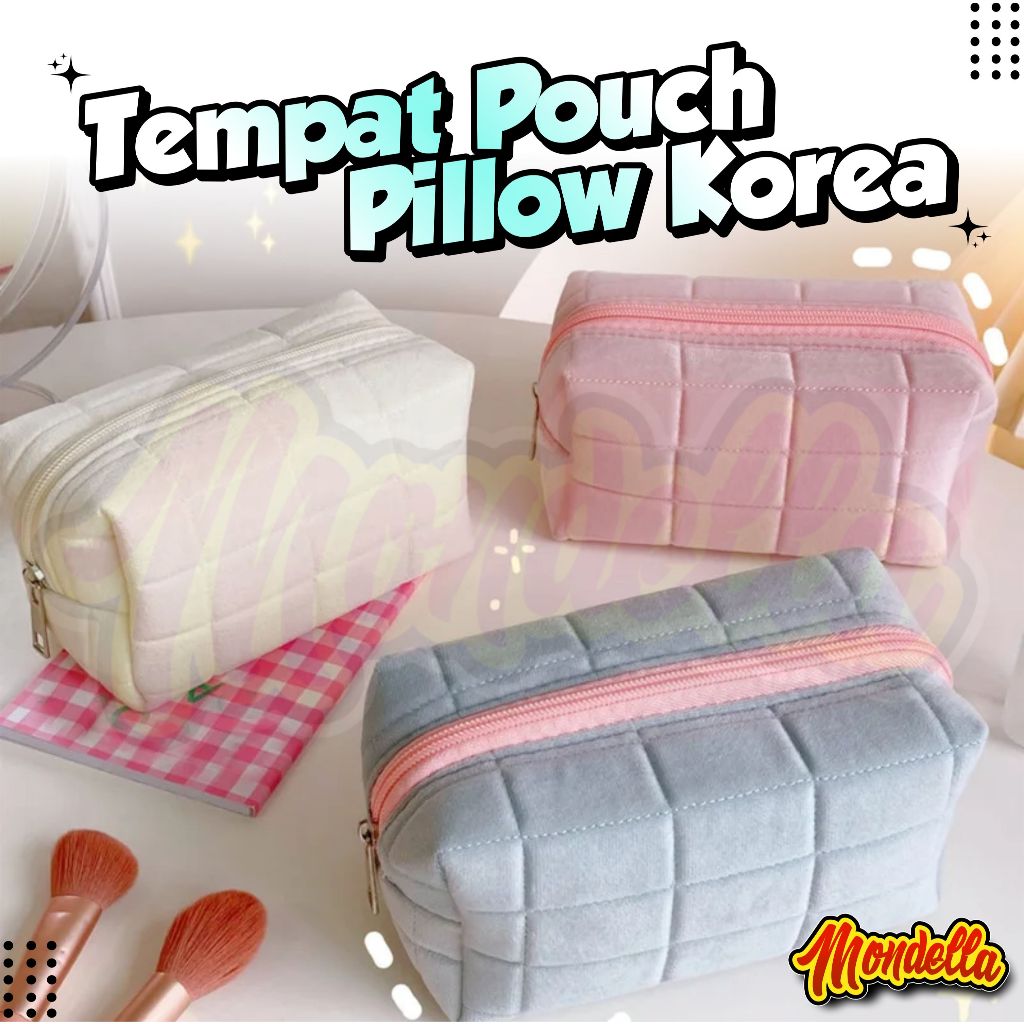 

Tempat Pouch Pillow Korea Kotak Pensil Sleting Velvet Aesthetic Pastel Kotak Pensil Bulu Make Up Pouch Cosmetic Bag Kotak Pensil Bantal Cute MONDELLA