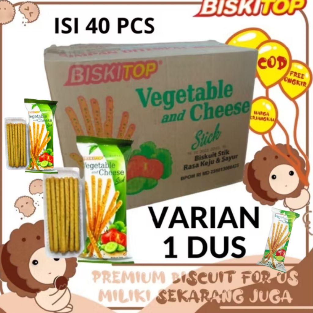

Biskitop vegetable chesse 1dus isi 40pcs