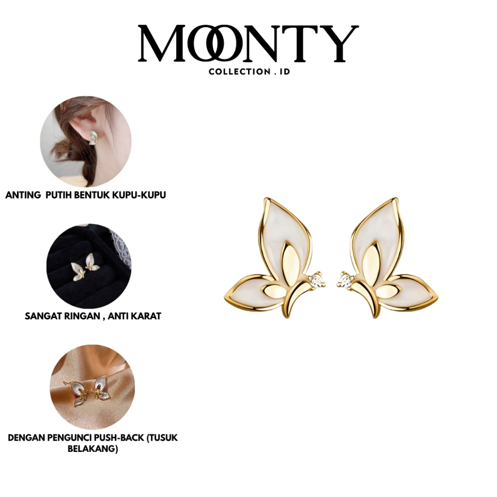 Anting Kupu Aksesoris Perhiasan Wanita Korean Style Fashion Anting-Anting Kupu-Kupu Korea Wanita Can