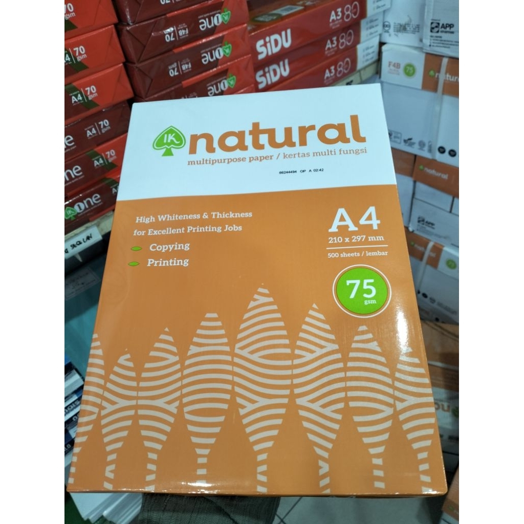 

KERTAS HVS NATURAL | F4 | A4 | 75 GSM