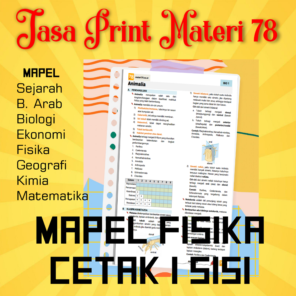 

(FISIKA 1 Sisi) Jasa Print Cetak Materi 78 Ukuran A5 atau B5 Mapel FISIKA Cetak 1 sisi