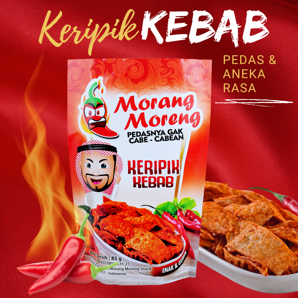 

Keripik Kulit Kebab Pedas Viral Morang Moreng / Snack Tortilla Krispi Aneka Rasa