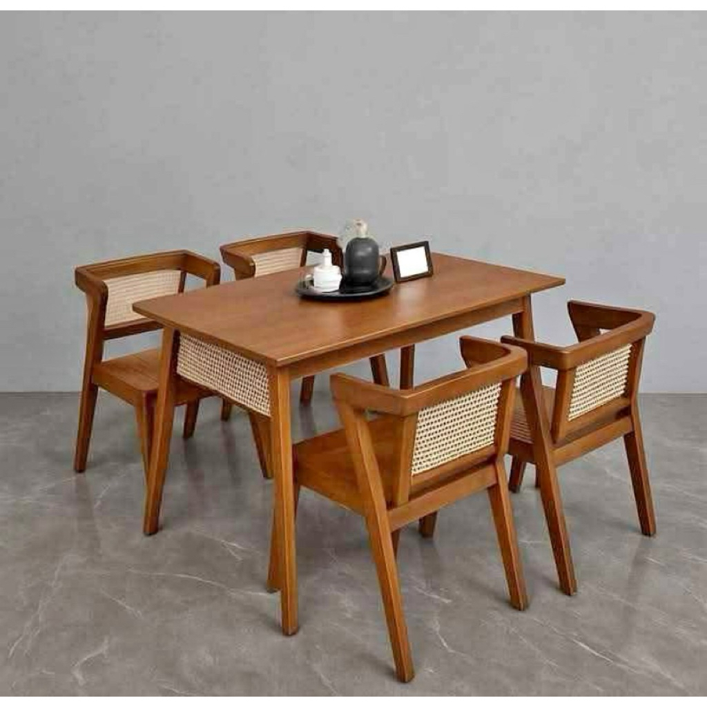 Set Meja Kursi Makan Esteatik Set Meja Kursi Makan Jati Modern