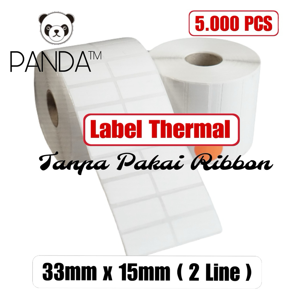 

Label Direct Thermal 33x15 2 Line isi 5.000 Core 1 inch (Tanpa Pakai Ribbon)