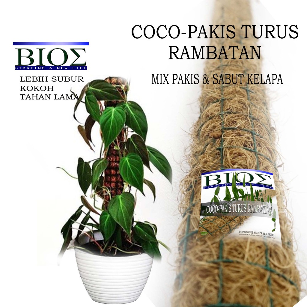 Coco-Pakis Turus Rambatan Mix Pakis & Sabut Kelapa Ukuran 45Cm Dan 90Cm Tiang Rambat Tanaman Rf465