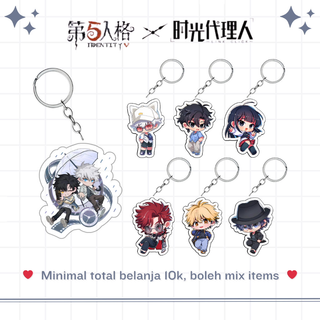 ACRYLIC KEYCHAIN ANIME LINK CLICK | SHIGUANG DAILIREN | IDENTITY V | BRIDON ARC | GANTUNGAN AKRILIK 