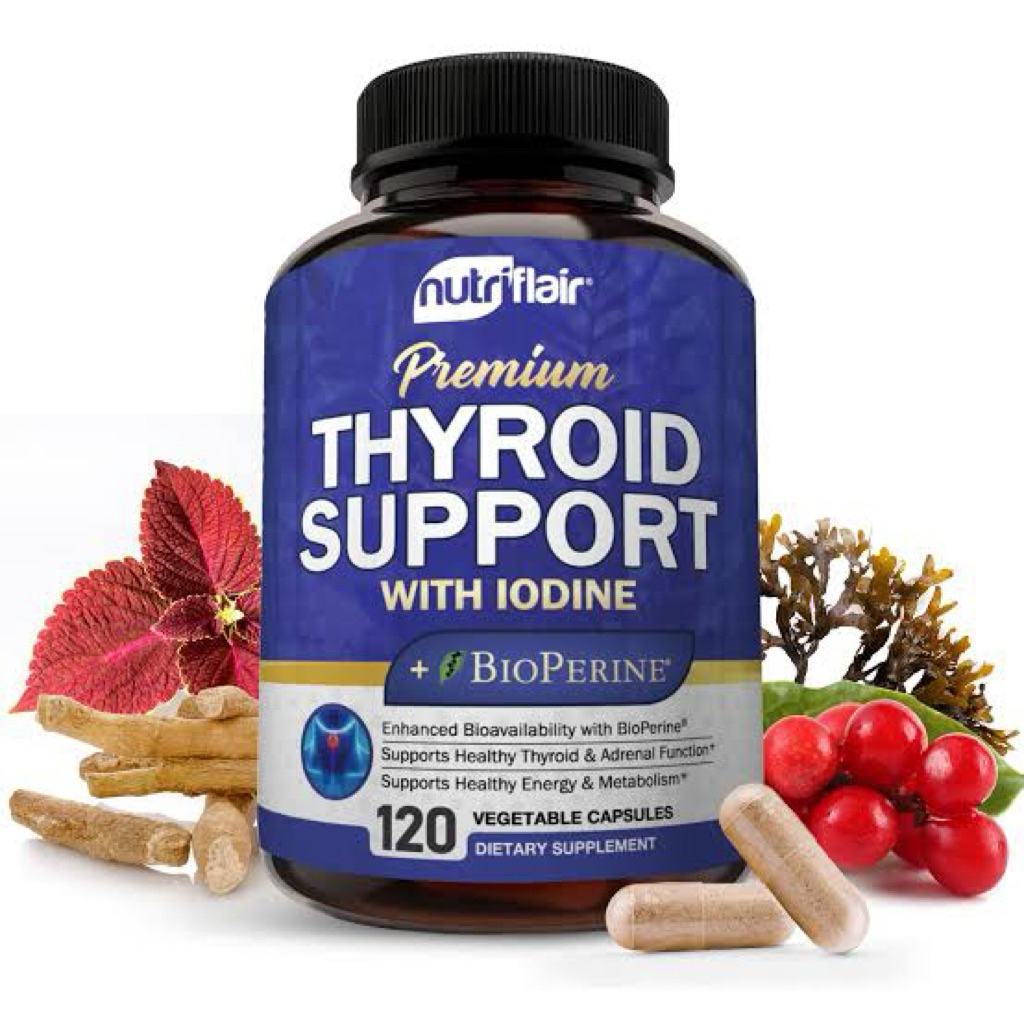 NutriFlair Thyroid Support Complex with Iodine Bioperine 120 Capsules