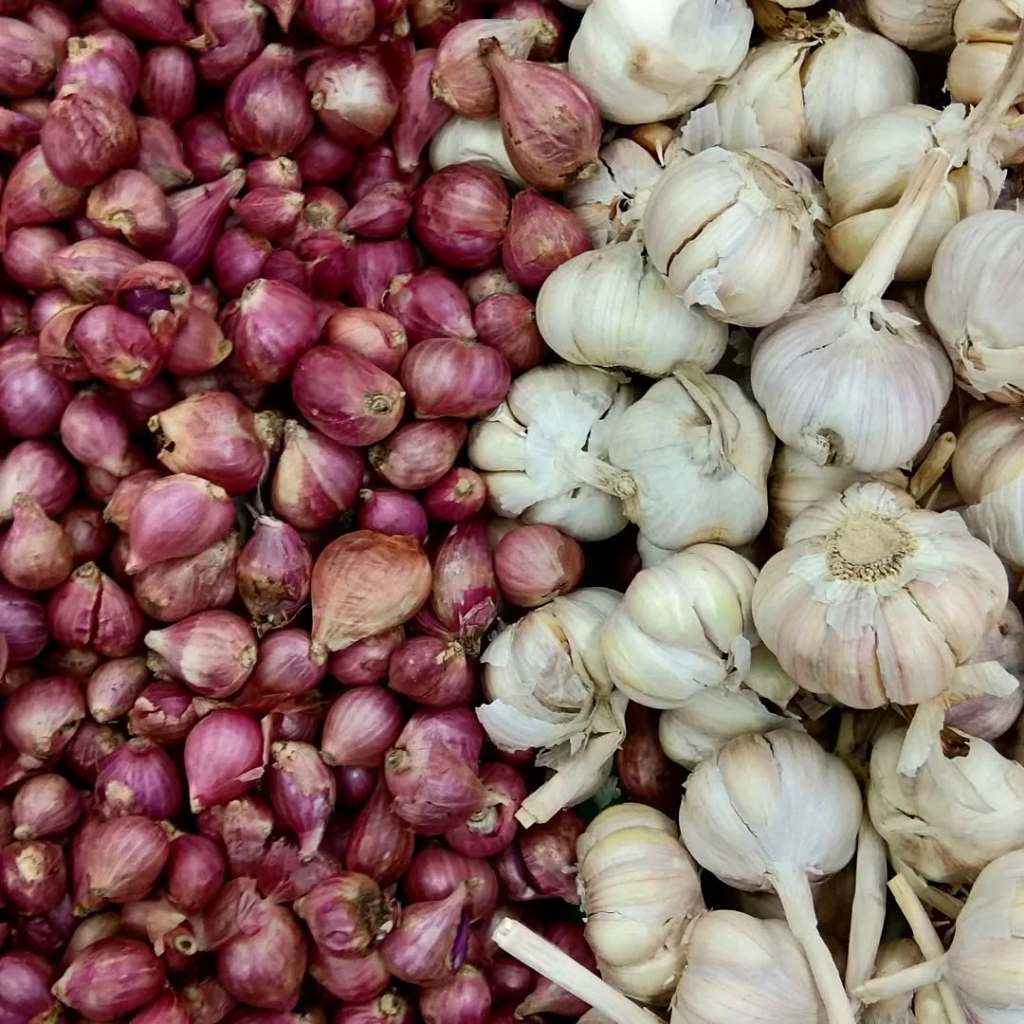 

Bawang merah dan putih kering per 500gr bawang lokal solok