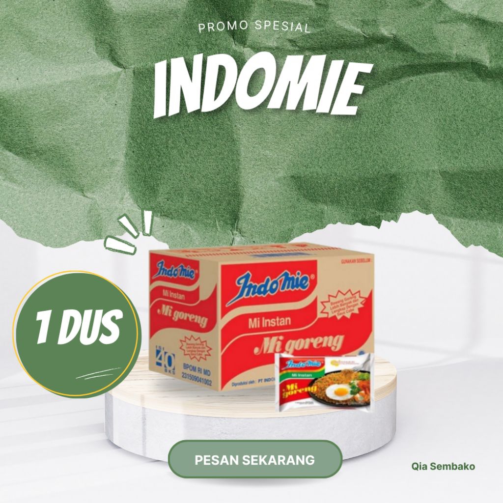 

INDOMIE/ MIE GORENG INSTAN 1 DUS ISI 40 PCS
