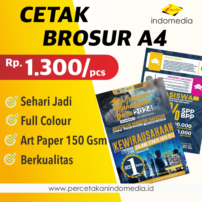 CETAK BROSUR A4 [ 1 SISI / 2 SISI ] || CETAK FLYER A4 || BROSUR A4