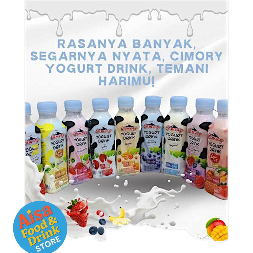 

Yogurt Cimory botol 250ml dibuat dari susu segar yang di fermentasi, semua rasa, terima grosir.
