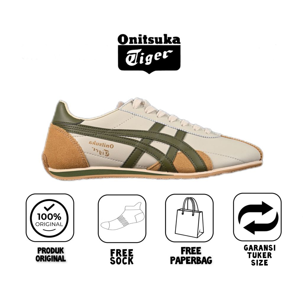 0nitsuka tiger mexico 66 Runspark Beige green // free paperbag & kaoskaki