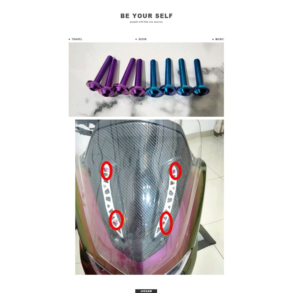 baut visor titanium nmax n aerox