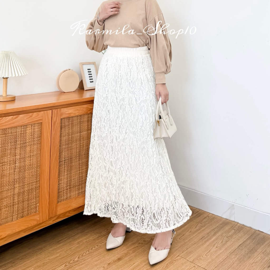 ( BROKAT Rok Pesta ) - Rok plisket Clasic Basic Brokat premium / Rok kebaya