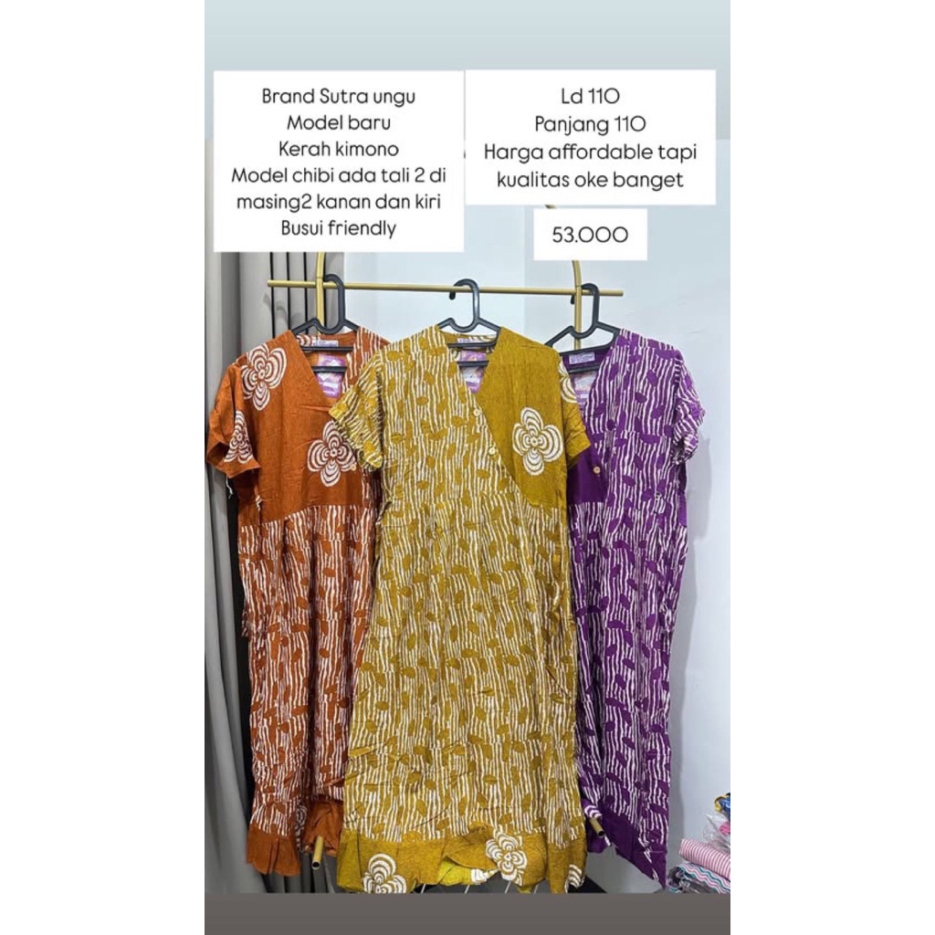 Daster Sutra ungu chibi