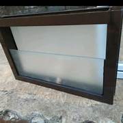 Jendela Boven Aluminium Kaca Zig Zag ZigZag Hitam kaca Es 40x60cm