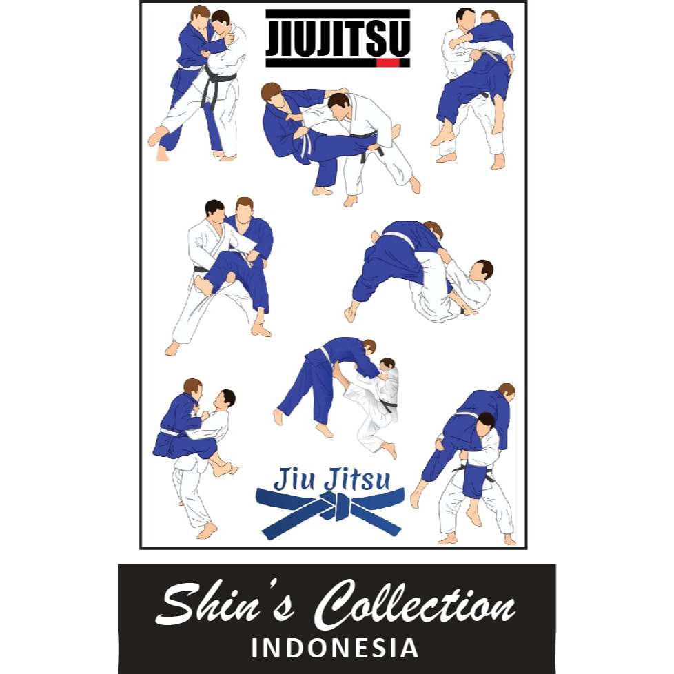 

Sticker stiker Jiu Jitsu cartoon 1 pc