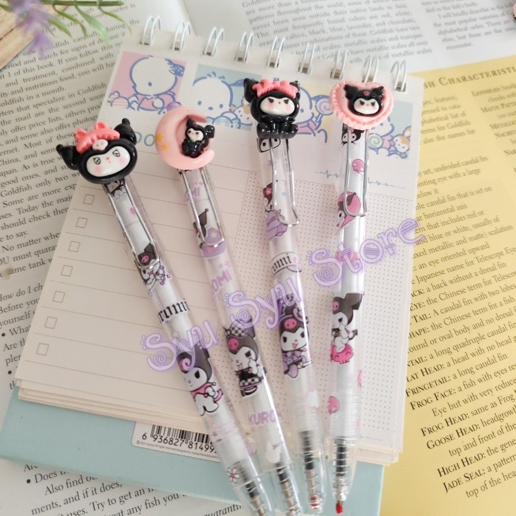 

Set isi 2 Bolpen pen cetek Kuromi Black n Pink