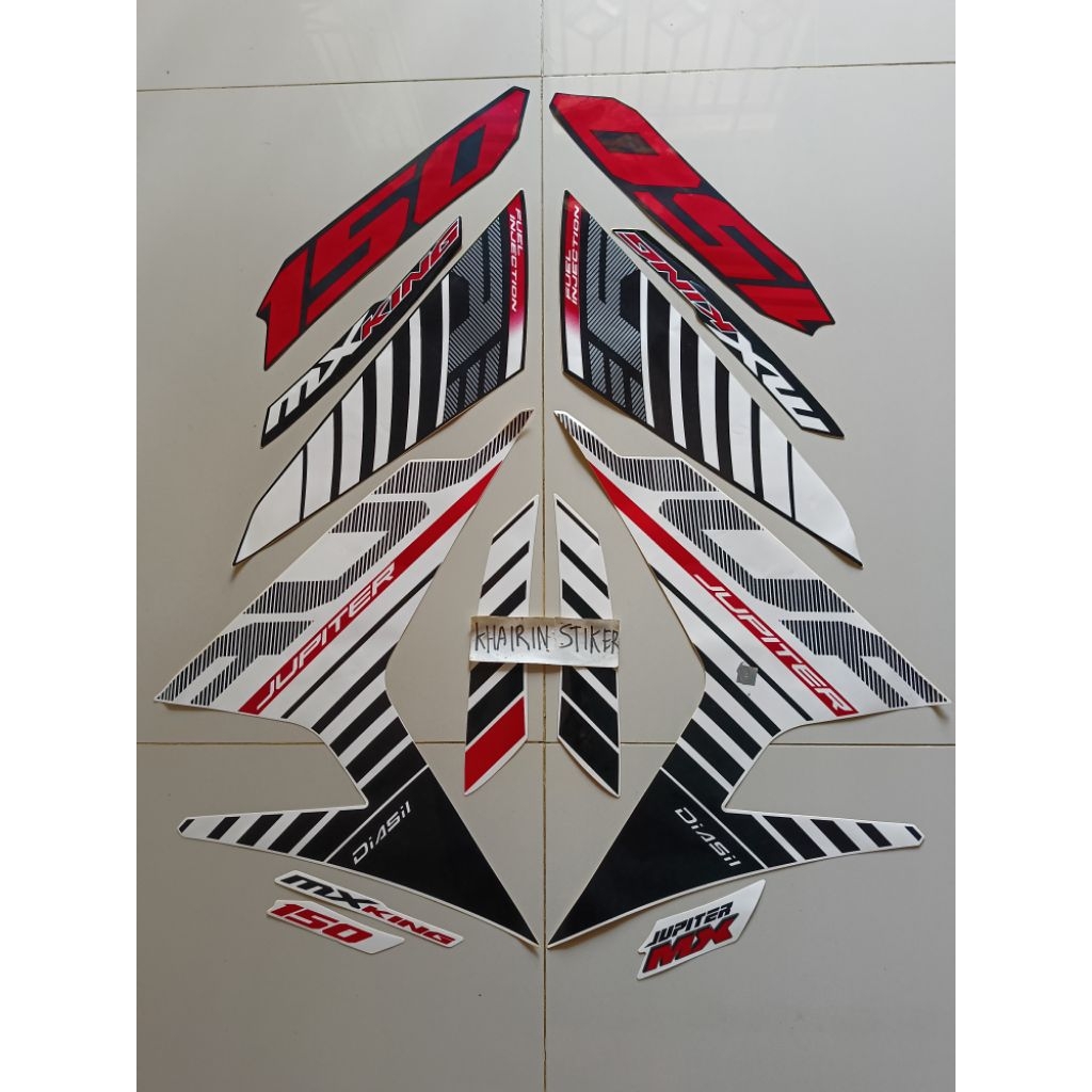 striping stiker MX king mxking putih hitam
