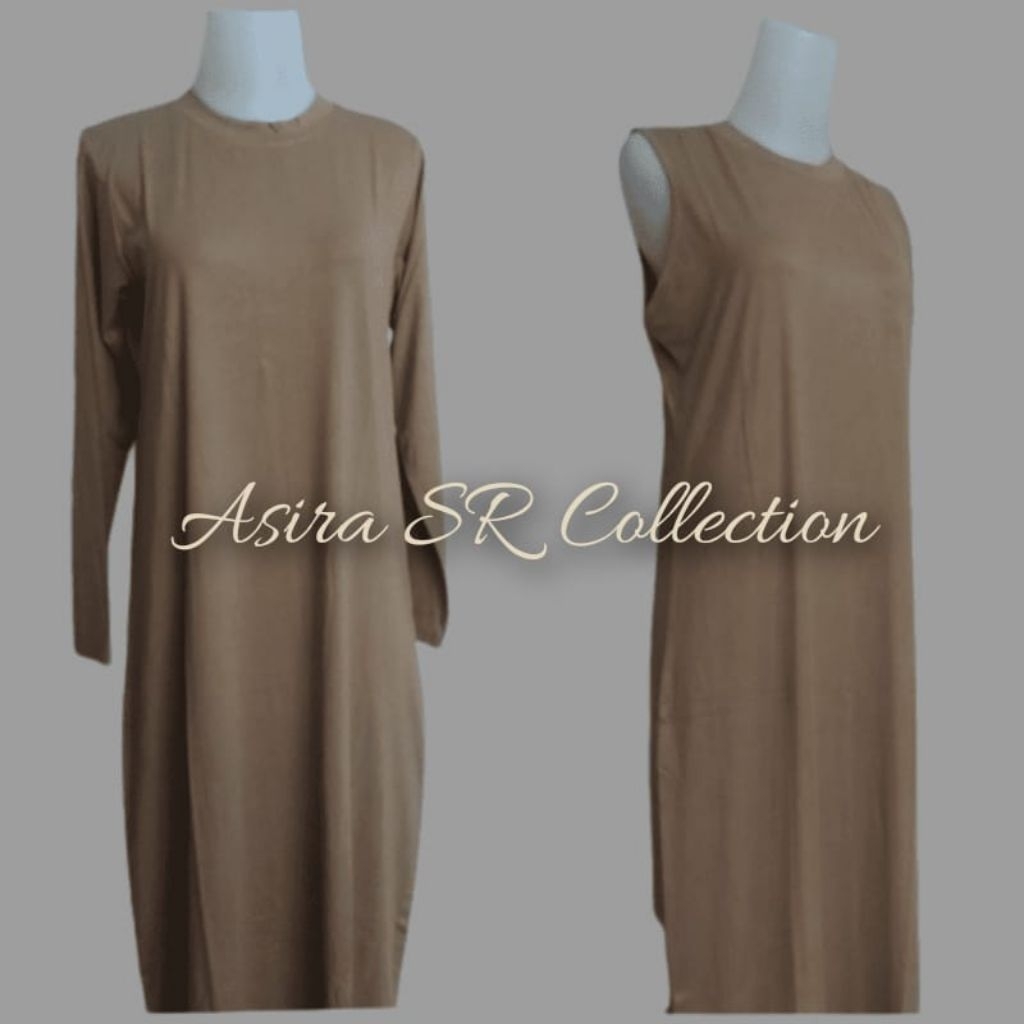 Promo gamis manset inner lengan panjang lekton kutung kaos spandex rayon super premium asira sr coll