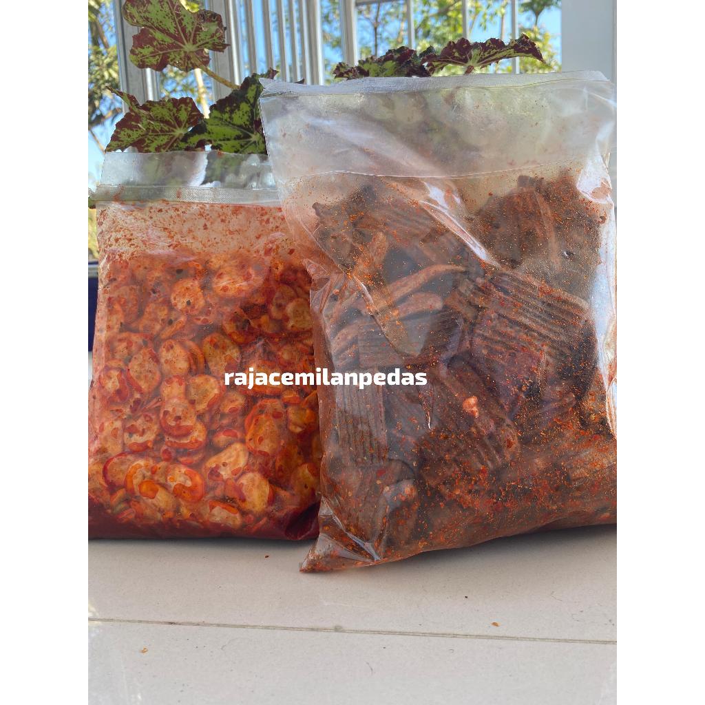 

PAKET HEMAT[BUNDLING 2PCS] SEBLAK KERUPUK JENGKOL/ASBES+SEBLAK KERUPUK BAWANG PEDAS DAUN JERUK
