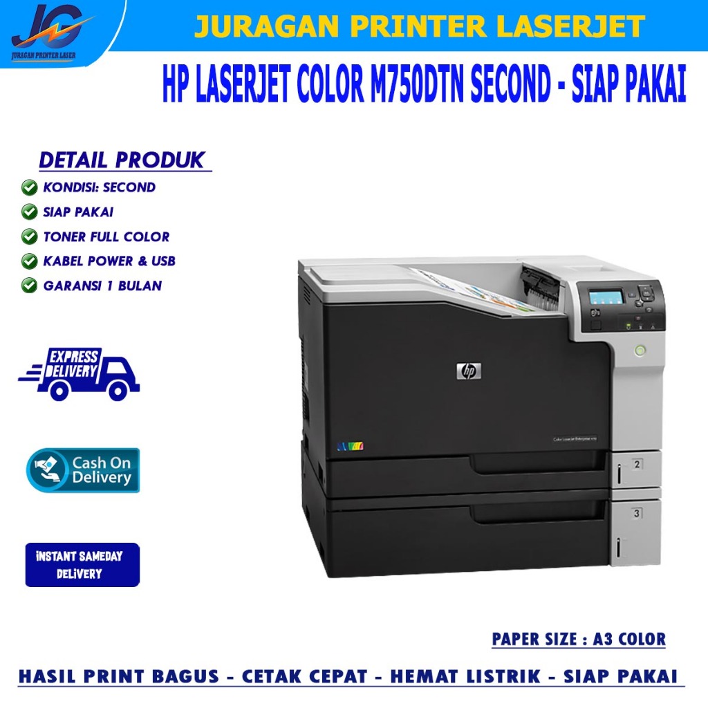Printer HP Color LaserJet M750dn M750dtn – A3 Warna | Siap Pakai | Harga Terjangka