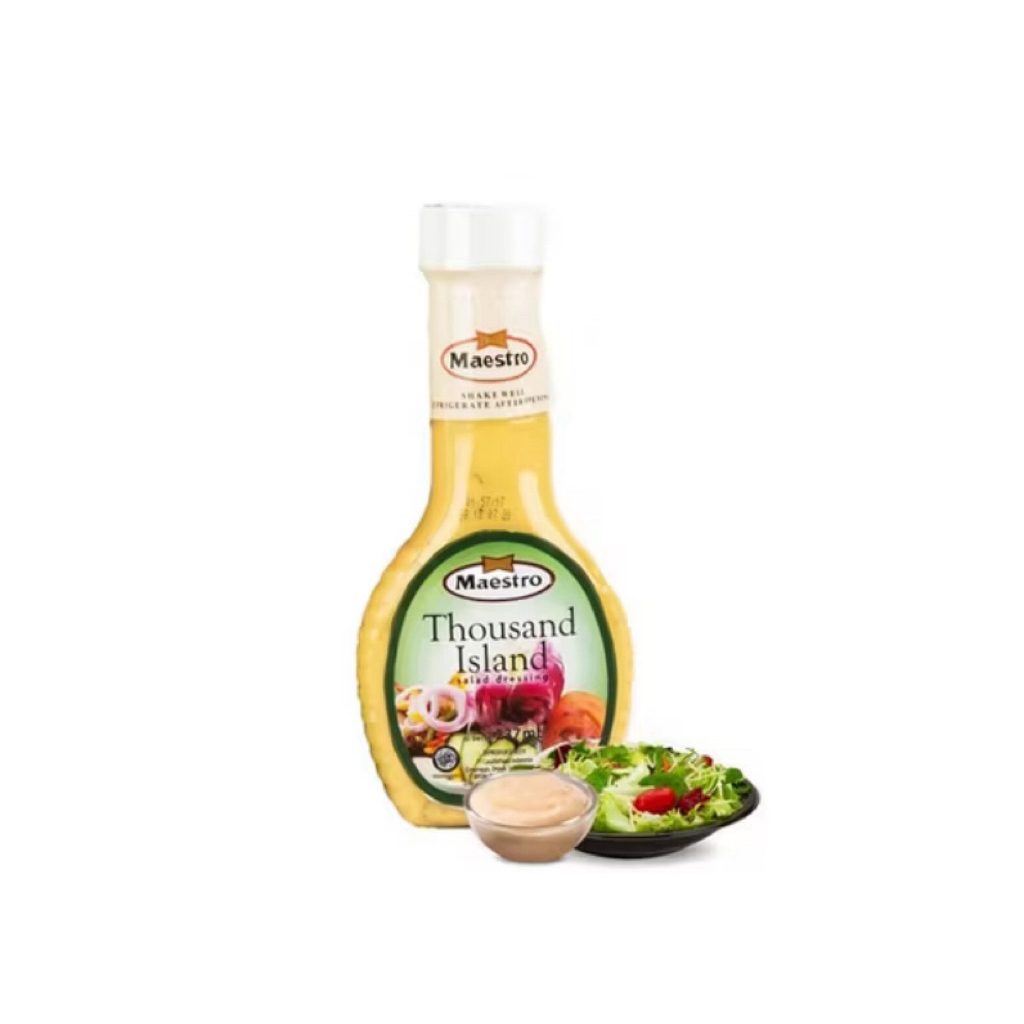 

Maestro Thousand Island Salad Dressing 237ml – Saus Gurih Segar untuk Salad dan Camilan