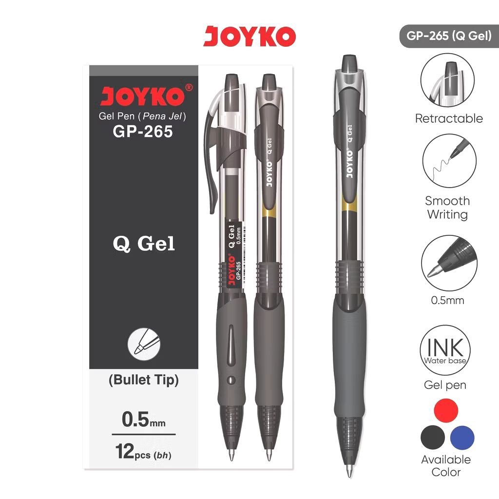 

Joyko GP-265 Q Gel | Gelpen 0.5mm | Pulpen Gel | Pena | Bolpoin Gel